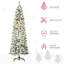 Arbre de Noël avec 350, 7,5 pi, construction stable 7,5 pi effet artificiel, lumières, pieds pliables