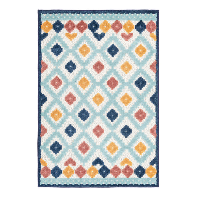 Haynie Indoor/Outdoor Rug Ivory, Rectangle 4' x 6'