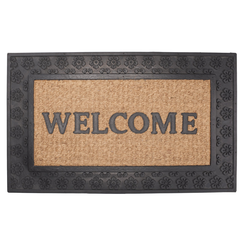 Tapis de porte d’extérieur anti-dérapant 36" x 22" à bordure en caoutchouc massif tuffcor Herblay