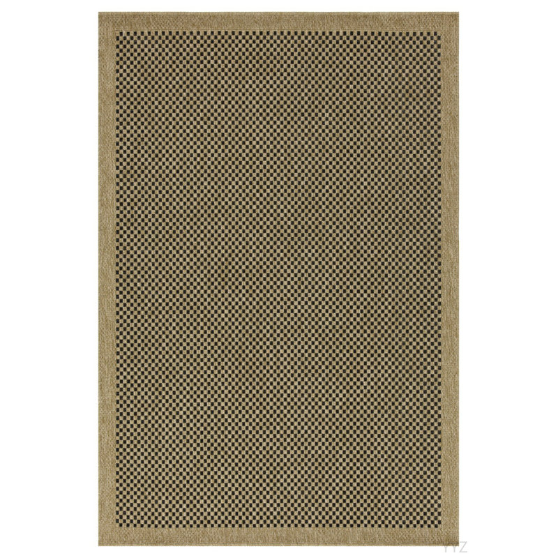 Earth GC_NTL1003 Jute/Black 5 Ft. 3 In. X 7 Ft. 3 In. Indoor/Outdoor Area Rug, Rectangle 5'3" x 7'3"