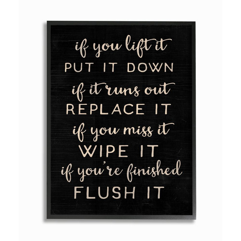 «Put It Down Bathroom Family Texture Texture», reproduction d'art textuel sur toile, H 20 po x l 16 po x P 1,5 po