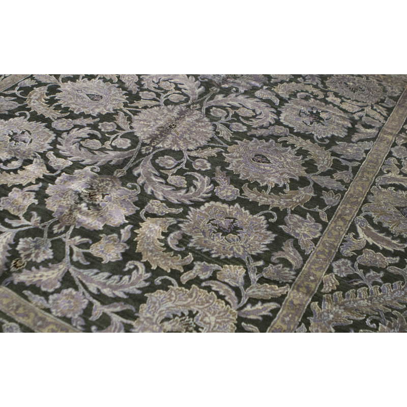 Tapis vert et vert noué à la main de haute qualité