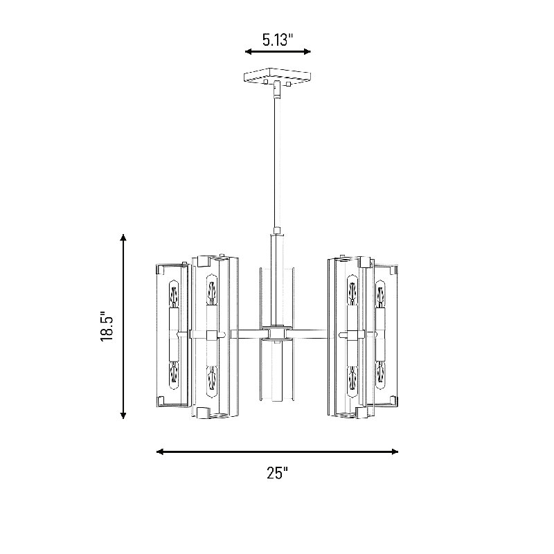 Winfield 10-Light Chandelier, Matte Black