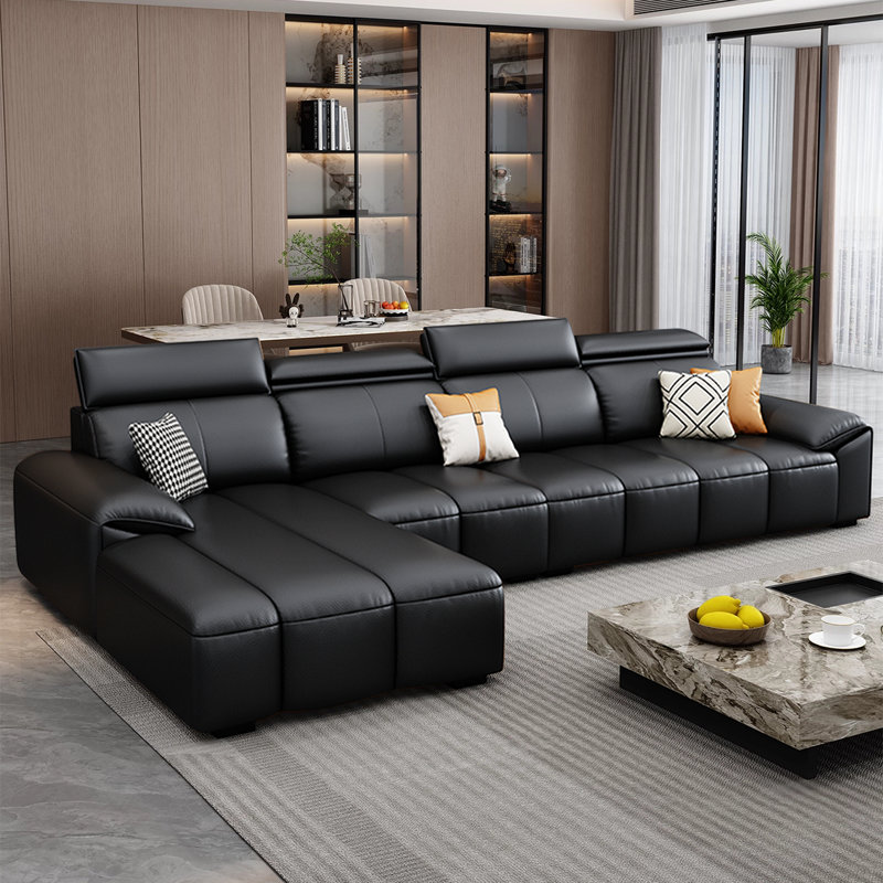 Canapé modulaire 3 pièces rembourré, H 36,61 po x l 118,11 po x P 70,87 po, Face à la gauche