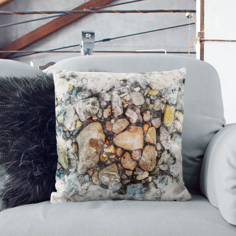 Square Throw Cushion, Stone, 55cm H x 55cm W x 20cm D