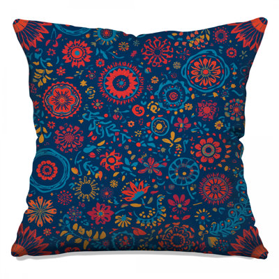 Floral Mandala Pattern Double Sided Throw Pillows