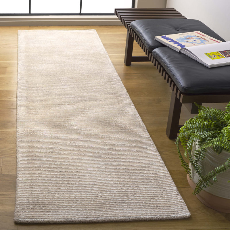 Keltin Ebony Hand Tufted Wool Cotton Rug in Beige/Ivory, Runner 2'3" x 8'