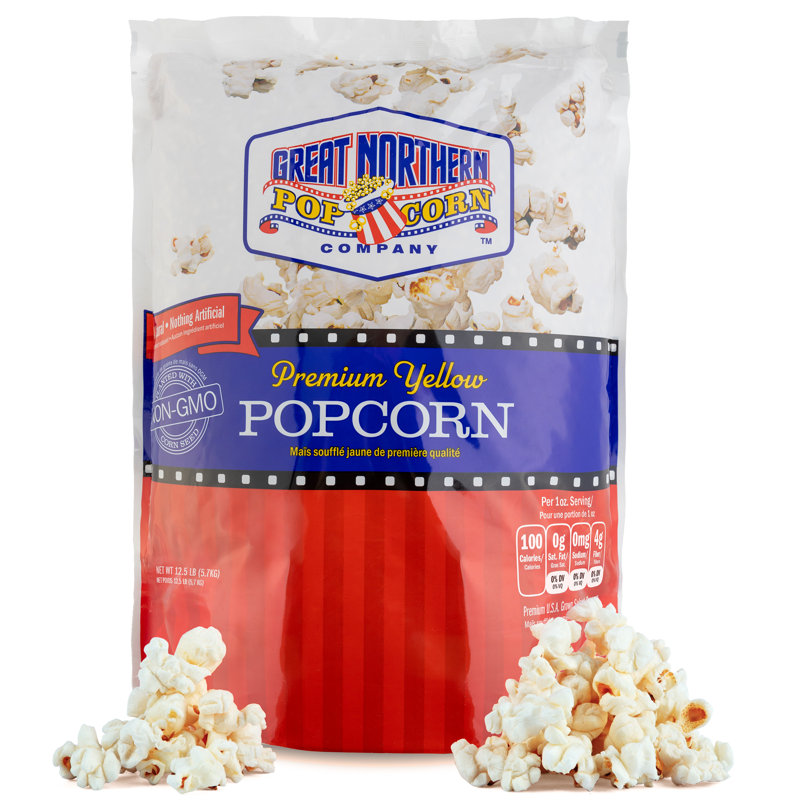 Sachet de 12 lb de grains de maïs jaune en vrac refermables en vrac - grains de maïs soufflé de qualité supérieure sans OGM pour sauter au micro-ondes, sur une cuisinière ou à la machine par Great Northern Popcorn