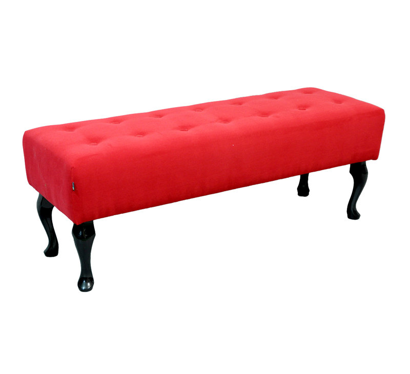 Glamour Upholstered Bench, Velour / Red