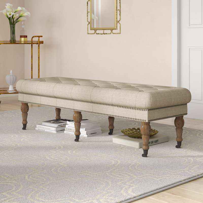 Banc en bois Loren, Beige