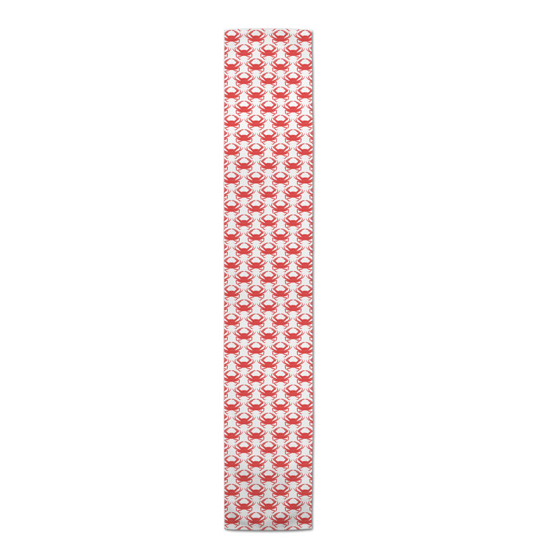 Layne Dancing Crabs Table Runner, 72" L x 16" W, Red