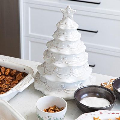 Berry & Thread Christmas Tree Cookie Jar - Whitewash