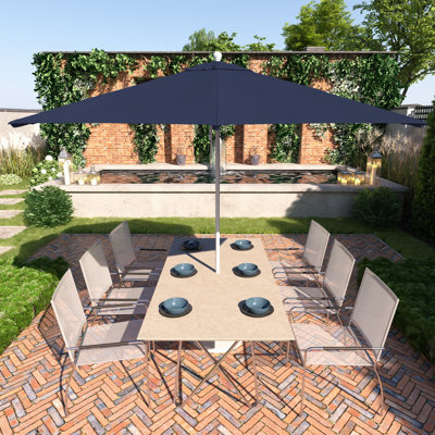 Parasol de patio blanc mat 11 pi.