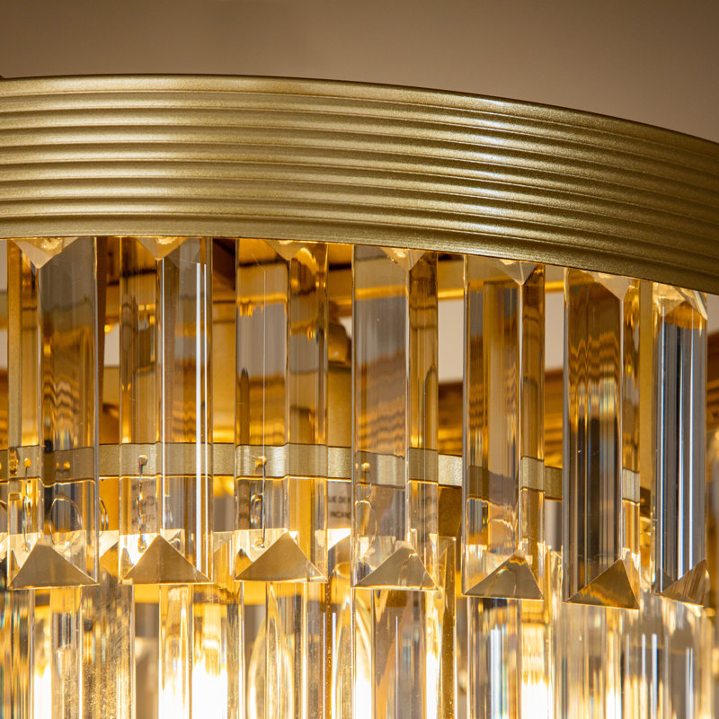 Plafonnier encastré 4 lumières 16 "avec accents en cristal 4 lumières