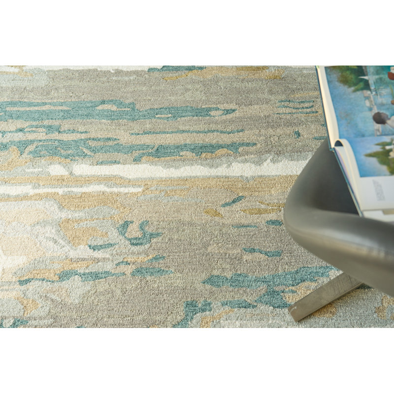 Pacifica Hand Tufted New Zealand Wool Blue/Beige/Gray Area Rug, 12'X15'