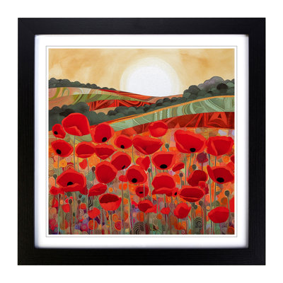 Poppy Field Deco - Framed Print