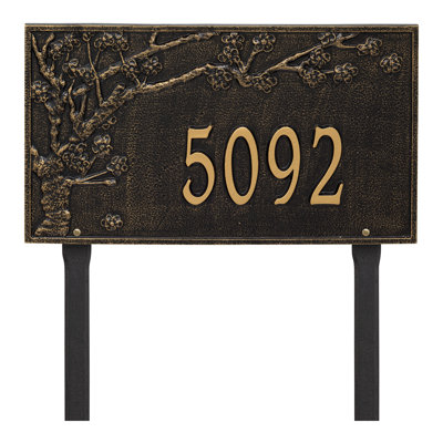 Plaque d'adresse sur 1 pelouse Spring Blossom