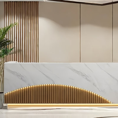 Front Desk Writing Desk with LED Light Effect - Ideal for Salons and Stores