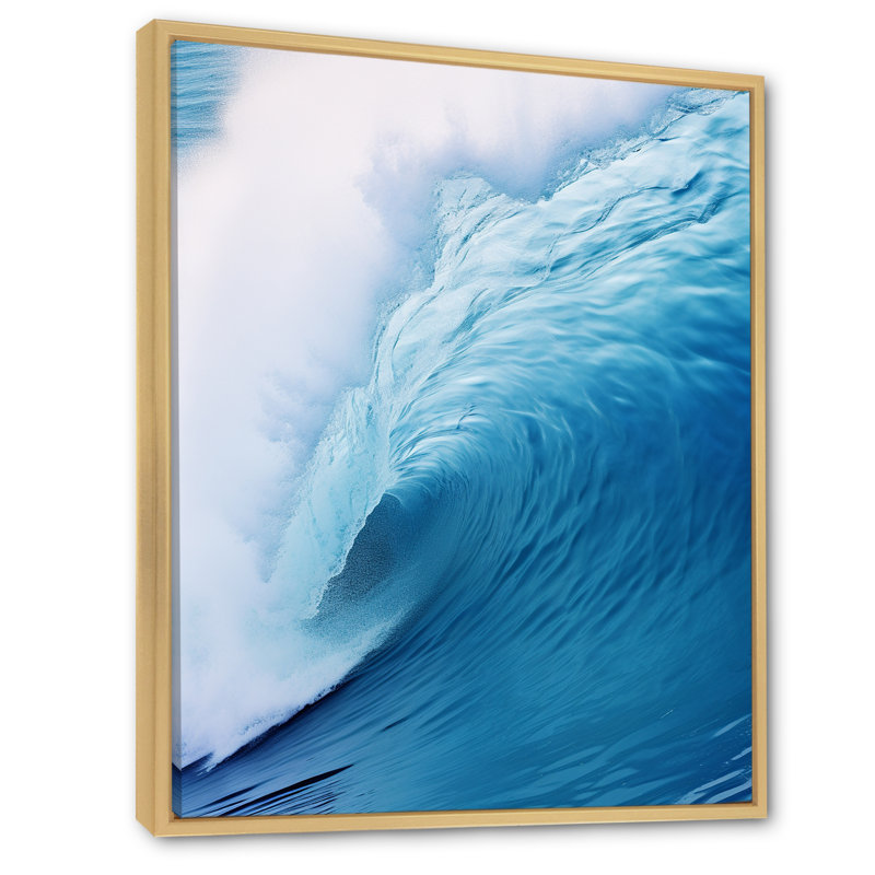 «Blue Wave Blue Wonder» sur toile, H 20 po x l 12 po x P 1 po, Cadre naturel flottant