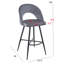 Swivel Upholstered Counter Stool with Metal Frame-1207526219