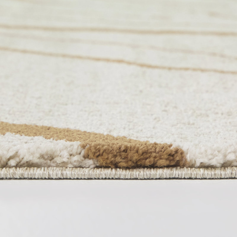 Tapis contemporain abstrait rouille / crème Aldous, Rectangle 7 pi 10 po x 10 pi