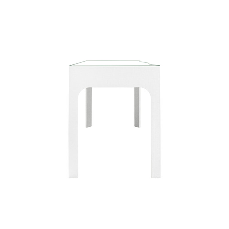 Gladys Glass Writing Desk, White