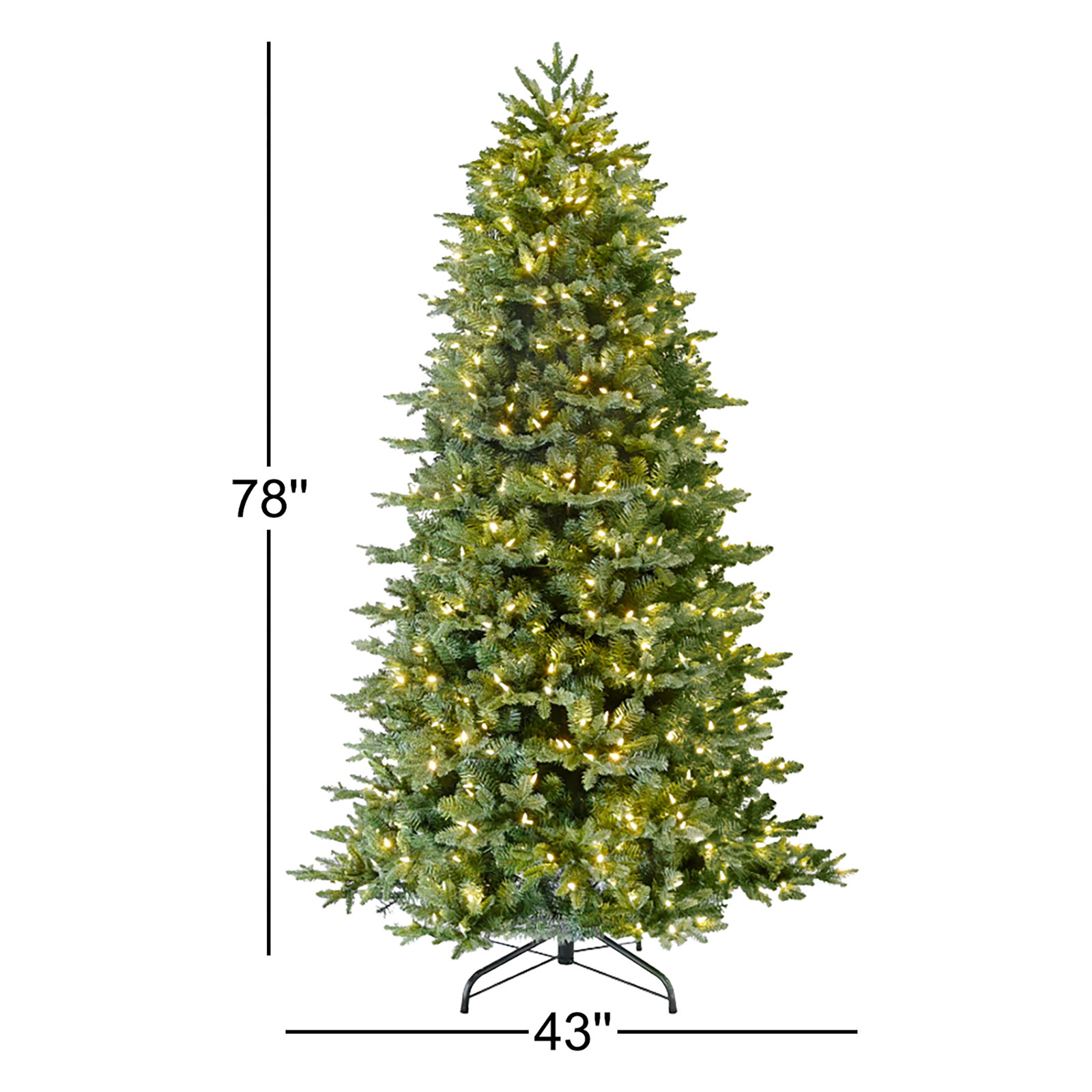 Slim 9.5' Pre-Lit Fir Christmas Tree, 6.5' H