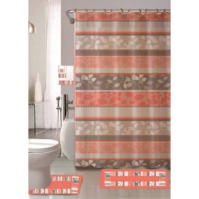 Aramenta Floral Shower Curtain with Hooks Included