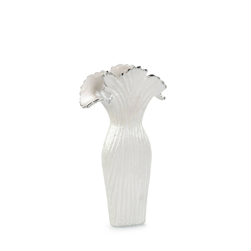 Pearlescent Ripples Vase, Small, 10.75" H x 9.5" W x 10" D