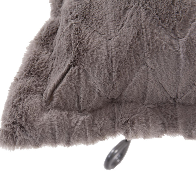 Repose-pieds Scroll Puff Angora, Gris