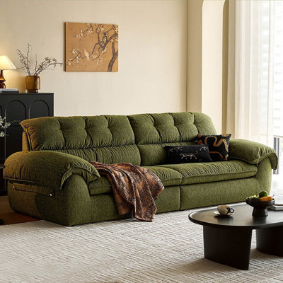 Coussin de canapé modulaire en chenille vert
