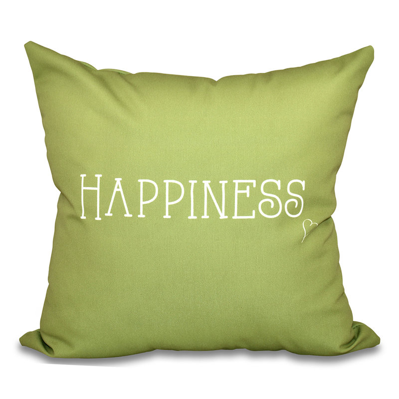 Housse de coussin carrée Happiness, H 20 po x l 20 po, Vert
