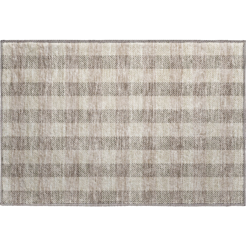 Premium Machine Washable Prisco Beige Rug, Rectangle 1'8" x 2'6"