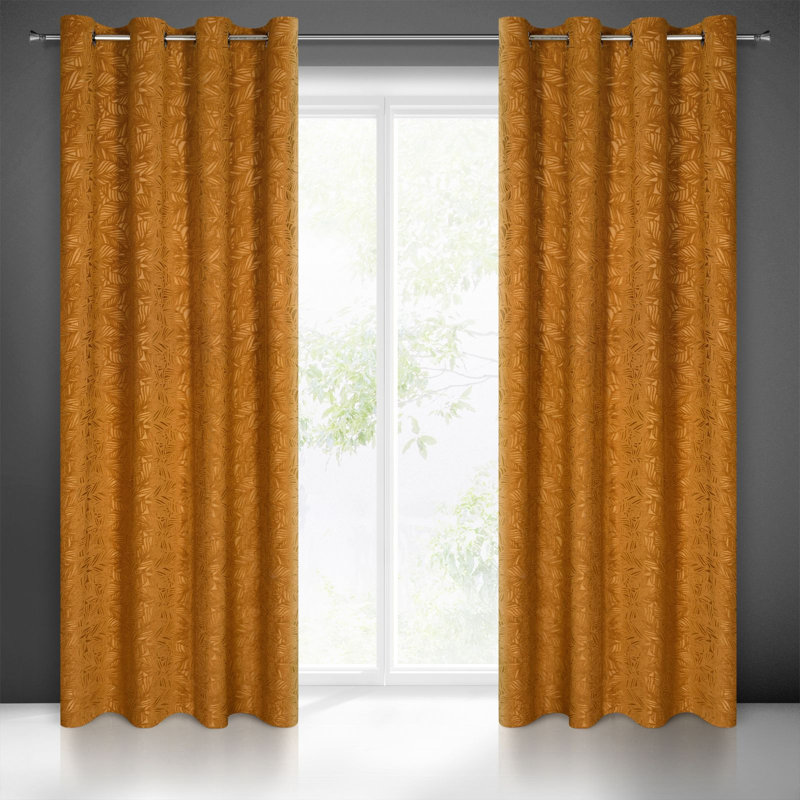 Abinash Blackout Curtains Single Panel, Brown