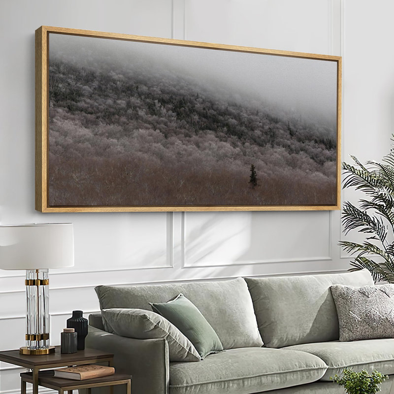 «Winter Frost Forest Snowy Trees Landscape», reproduction d'art sur toile, H 30 po x l 60 po, Naturel