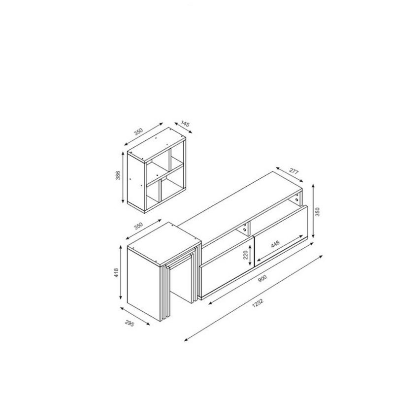 Hadessah Unfinished TV Stand for TVs up to 50"