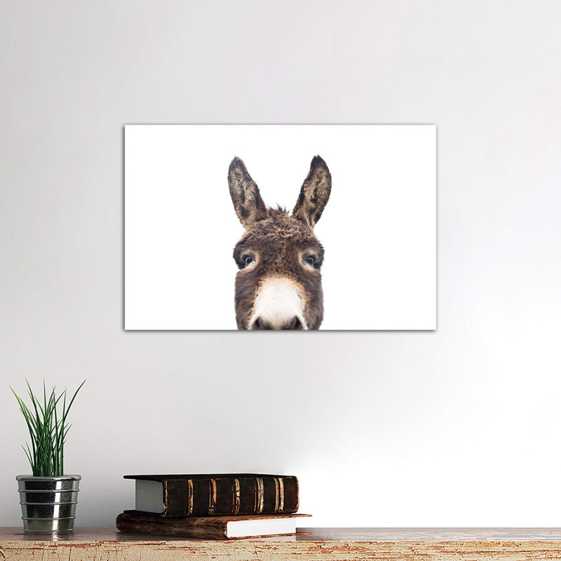Peeking Donkey by Sisi & Seb - Wrapped Canvas Print, 66.04 cm H x 45.72 cm W x 1.91 cm D