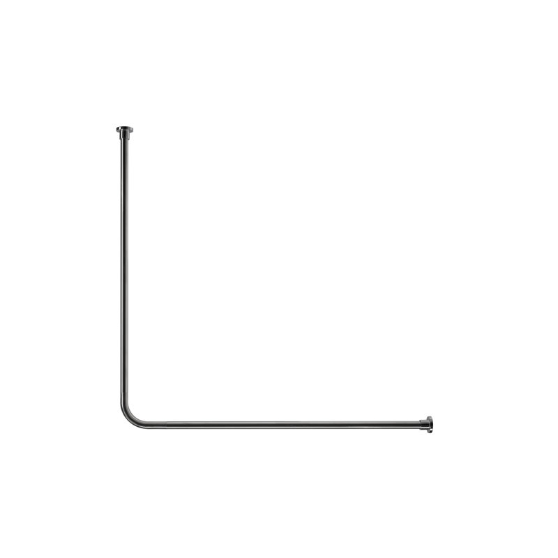 252cm Straight Fixed Shower Curtain Pole & Hook Set