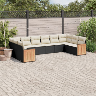Ensemble de canapé de jardin en rotin PE 10 pièces Vidaxl