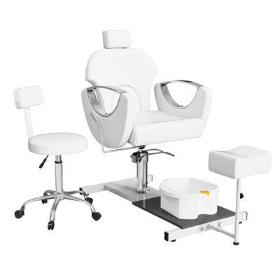 Pedicure Chair With Massage Foot Bath, 360 Degree Swivel Foot Spa Chair