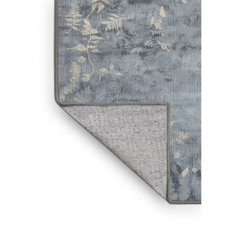 Machine Washable Gray Area Rug, Rectangle 5' x 7'