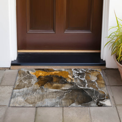 Kyrie Washable Abstract Indoor / Outdoor Rug