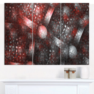 " Crystal Cell Red Steel Texture " 3 - Pieces