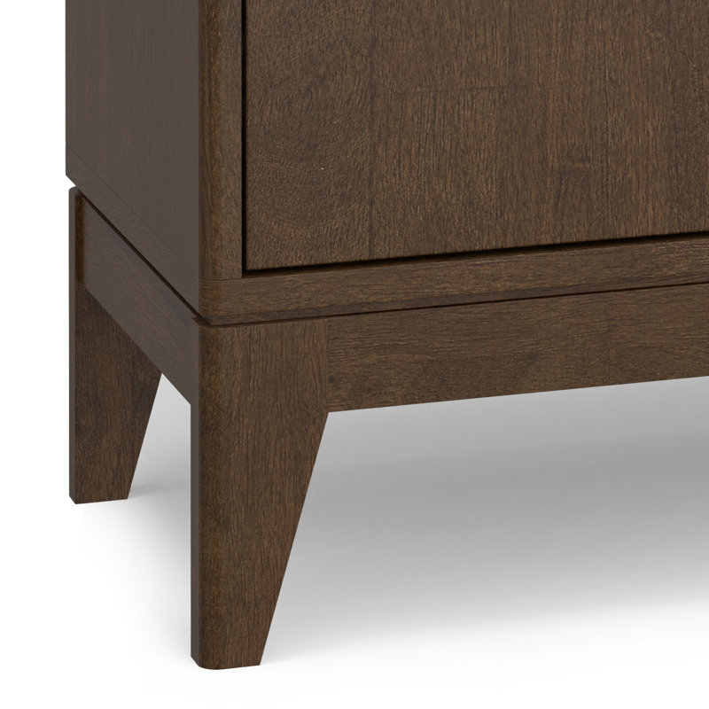 Walnut Brown Solid Hardwood Mid Century Modern Sideboard Cabinet