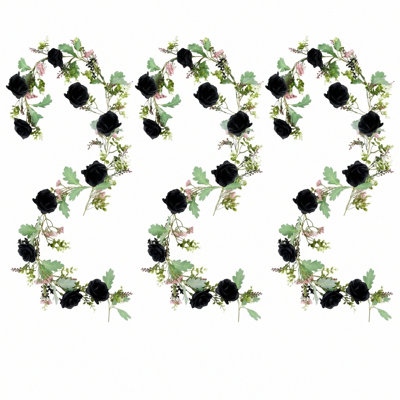 3 Pcs Artificial Peony Garland, 170Cm/5.6FT Length, Fake Rose Vines, Center Flower Decoration, Hanging Silk Flowers For Wedding Decor Home Table Runner Mantle Party Decor