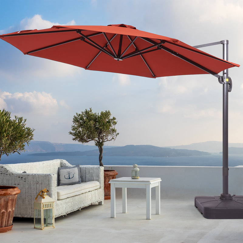 Parasol en porte-à-faux 132 po Derontae, Rouge