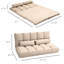 Fauteuil-lit pliant, convertible avec éléments réglables, 2 coussins, beige, produit peu encombrant et siège de lit à assise au sol fiable, options, fonctionnalité, pour les loisirs