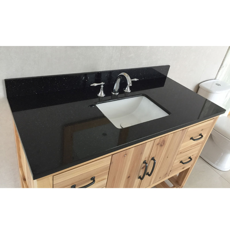 Genoa 48'' Single Bathroom Vanity with Top, Black