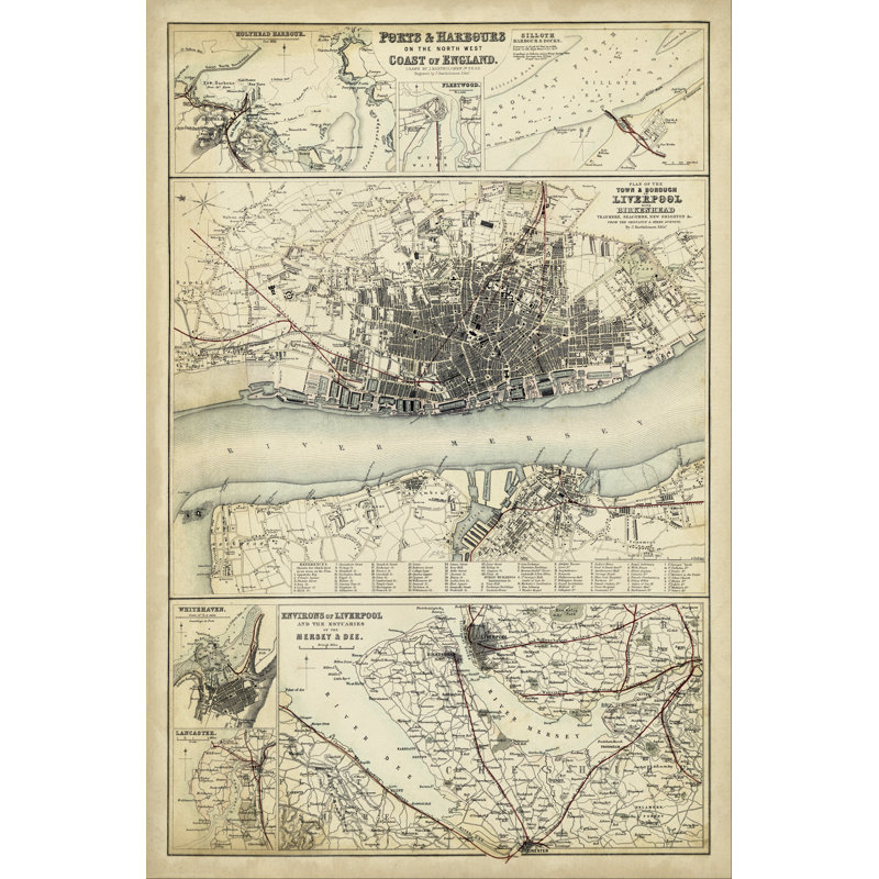 Map of the Coast of England IV - Wrapped Canvas Graphic Art, Wrapped Canvas, 91 cm H x 61 cm W