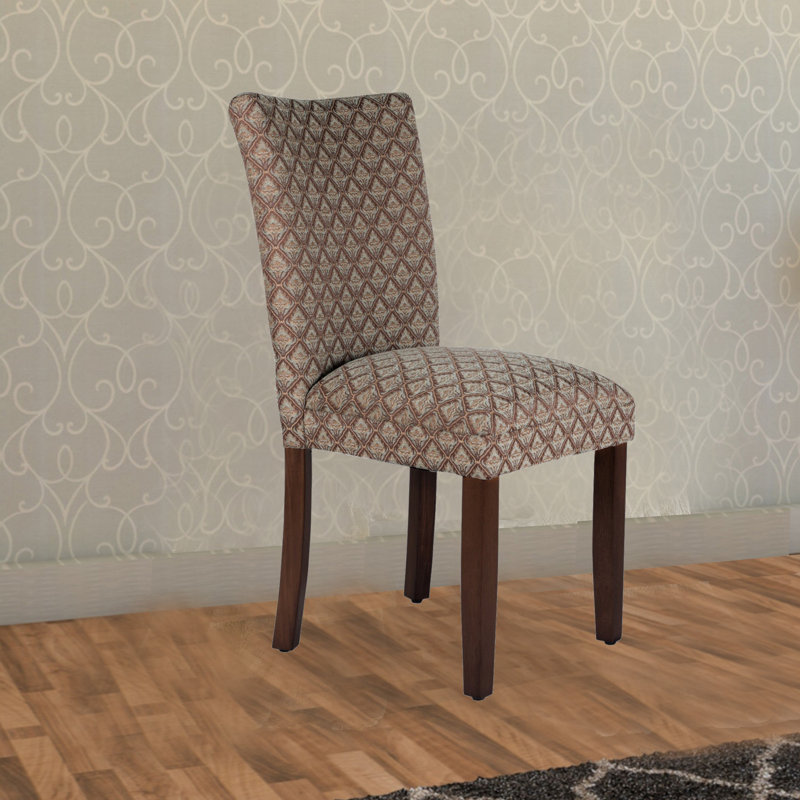 19.5'' H Fabric Upholstered Cherry Parsons Chair